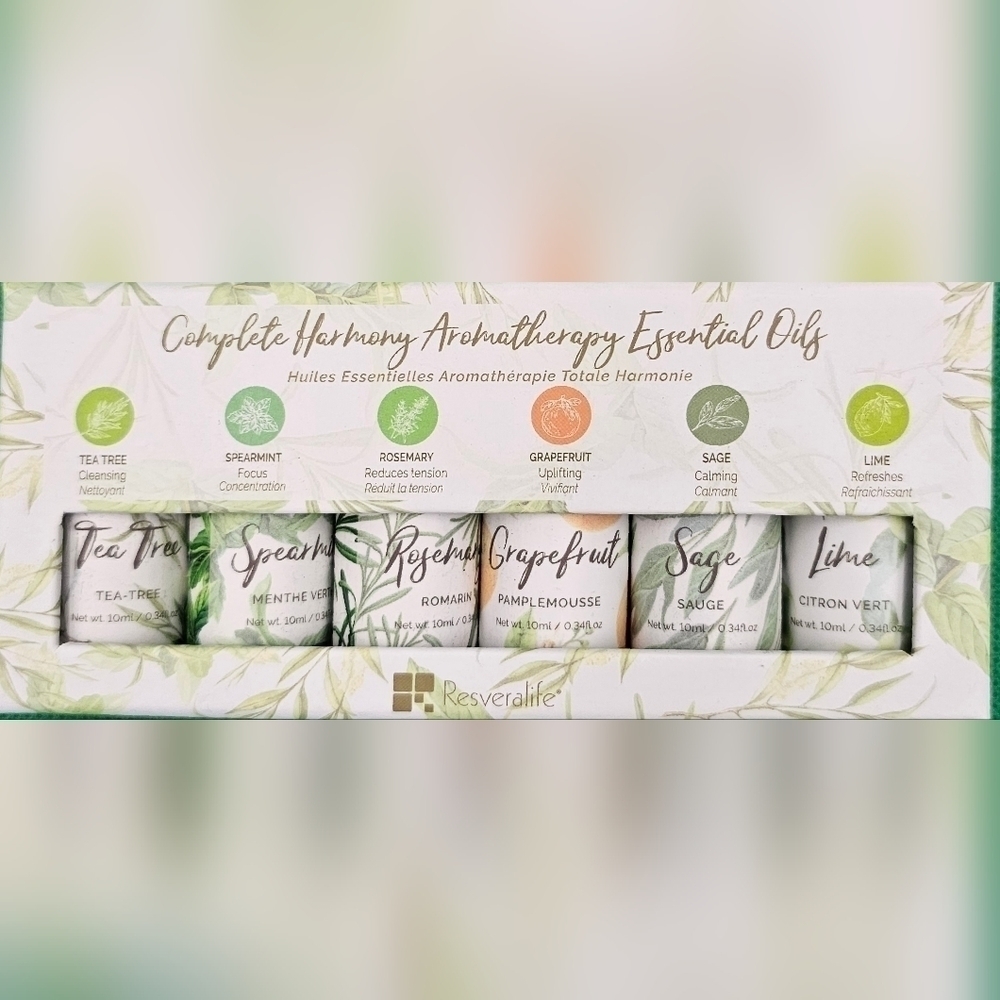 NIB RESVERALIFE Complete Harmony Aromatherapy Essential Oils Set of 6